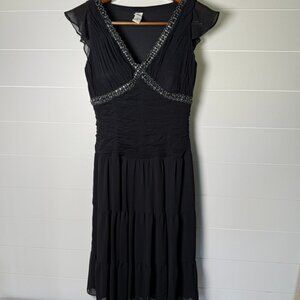 Vintage Y2K Sangria Dress Size 12 Black Flowy